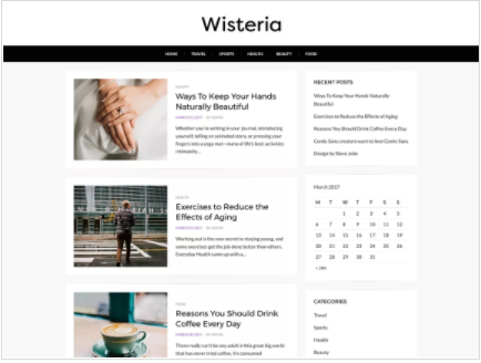 Wisteria - Blogging WordPress Theme
