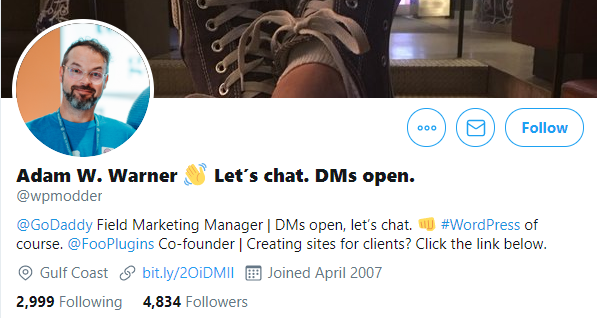 Adam-Warner WordPress Superheroes To Follow in 2020 [With Exclusive Tips From Some Influencers] WPDev News Interviews|influencers 2020|WordPress|wordpress influencers 