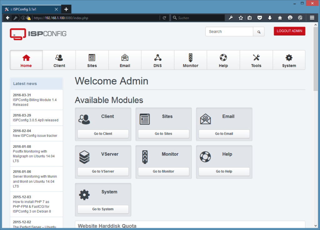 ispconfig_dashboard-1024x736 Most Popular Free and Paid cPanel Alternatives in 2020 WPDev News WordPress Hosting|Alternatives|Best|Cpanel|Cpanel alternatives|WordPress|WPblog 